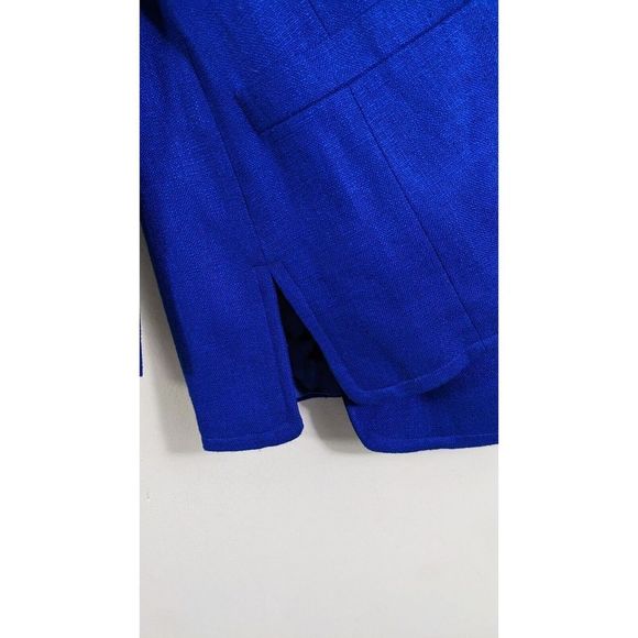 Blue Blazer Size 10 Vintage Rayon Single Button Blazer Liz Claiborne - Picture 7 of 12